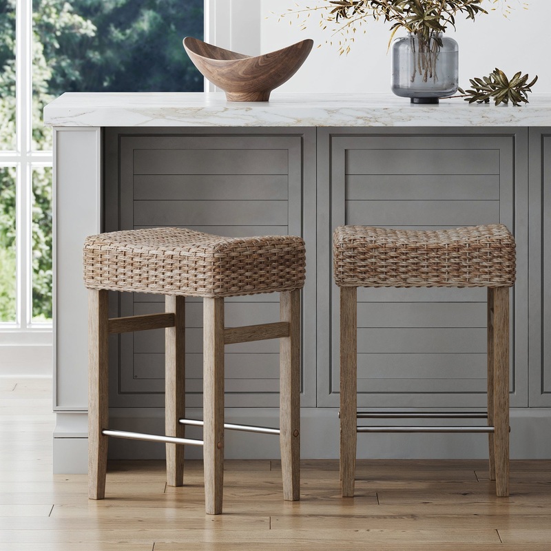 Seagrass Counter Height Bar Stools Brown (Set of 2)