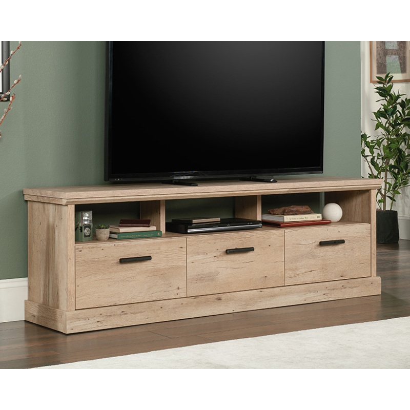 Aspen Post TV Credenza with Drawers Prime Oak (433961)  Sauder