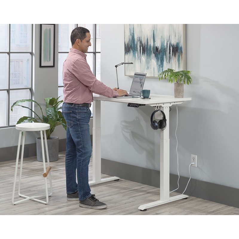 Sauder Select 48″ Electric Sit/Stand Desk White (433781)  Sauder