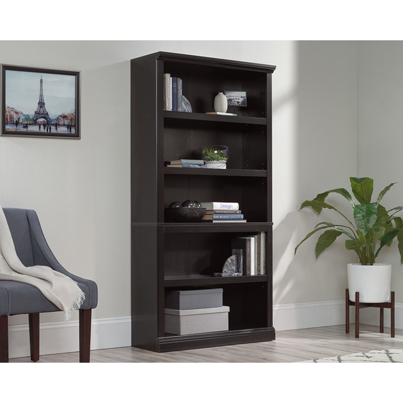Sauder Select Adjustable 5-Shelf Bookcase Estate Black (414235)  Sauder