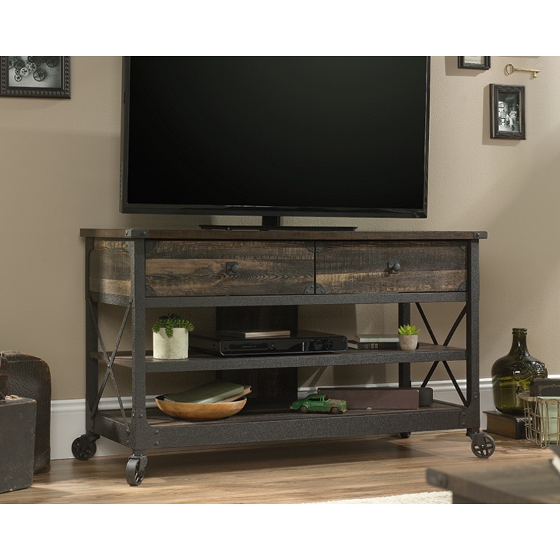 Steel River Industrial TV Stand Carbon Oak (423913)  Sauder
