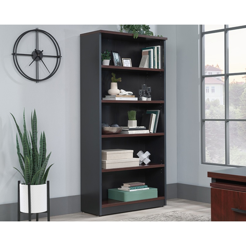 Via 5-Shelf Library Bookcase Classic Cherry (437427)  Sauder