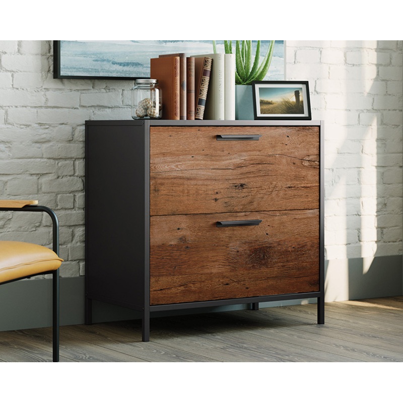Boulevard Caf Lateral File Cabinet Black and Vintage Oak (427345)  Sauder