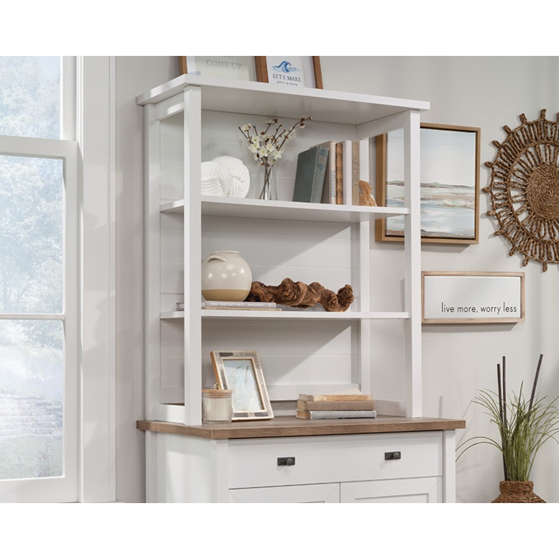 Cottage Road 2-Shelf Library Hutch White (430232)  Sauder