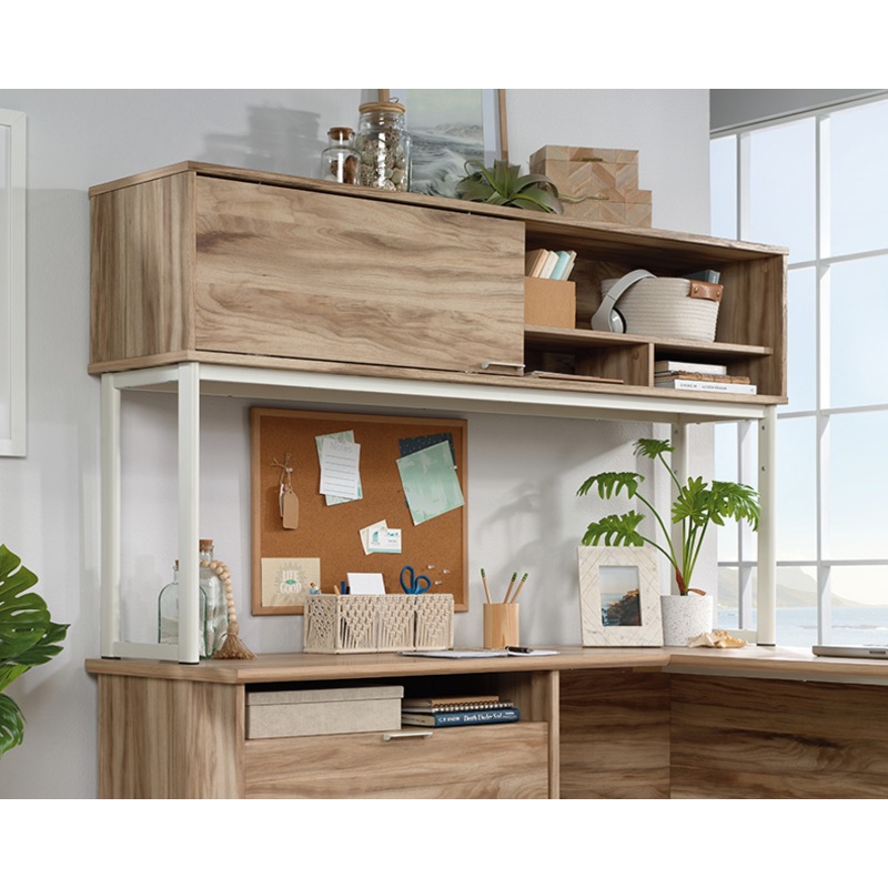 Portage Park Hutch for L-Shaped Desk Kiln Acacia (426281)  Sauder
