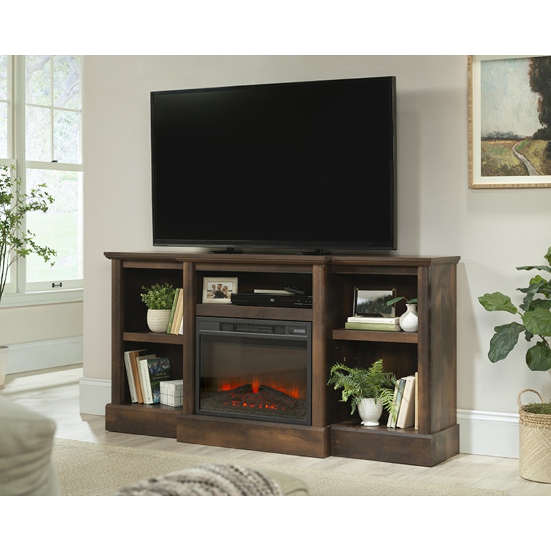 Sauder Select Entertainment/Fireplace Credenza Barrel Oak (443347) – Sauder