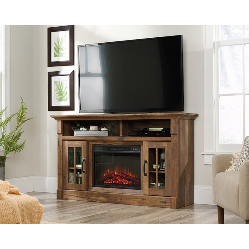 Sauder Select Fireplace Credenza Vintage Oak (427377)  Sauder