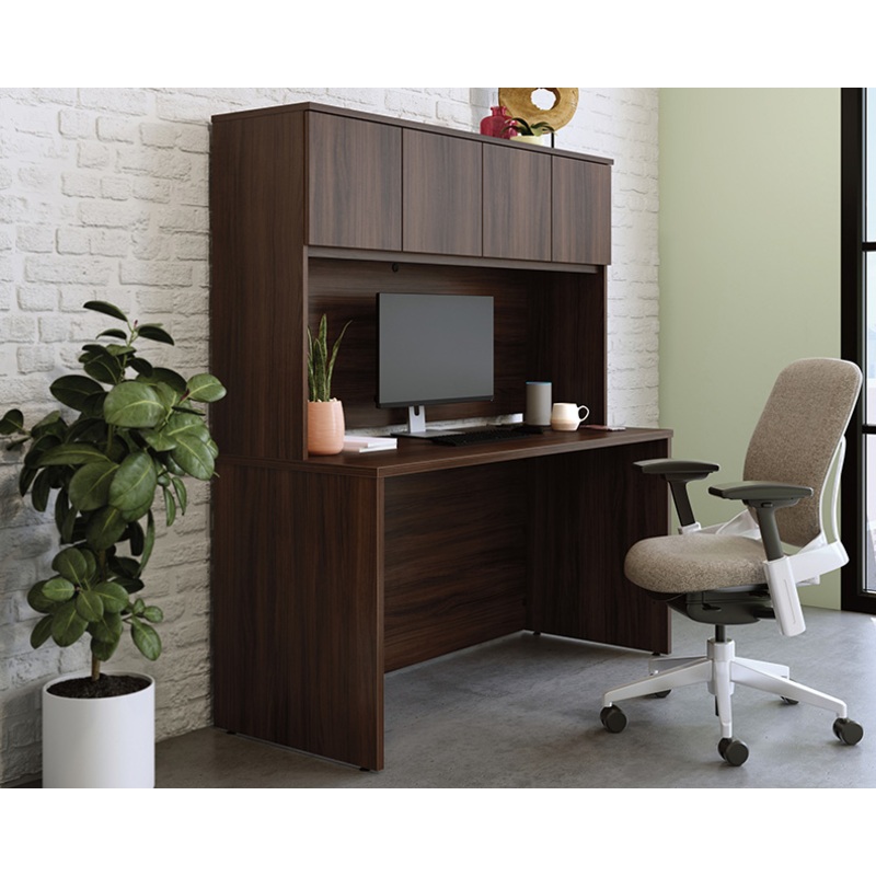 Affirm 60 x 24 Desk with Hutch Noble Elm (431866) – Sauder