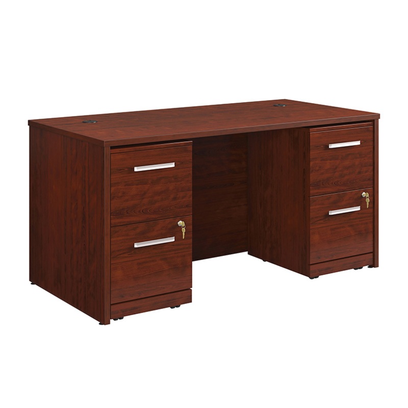 Affirm 60 x 30 Desk, 2-Drawer Ped File X2 Classic Cherry (431790) – Sauder