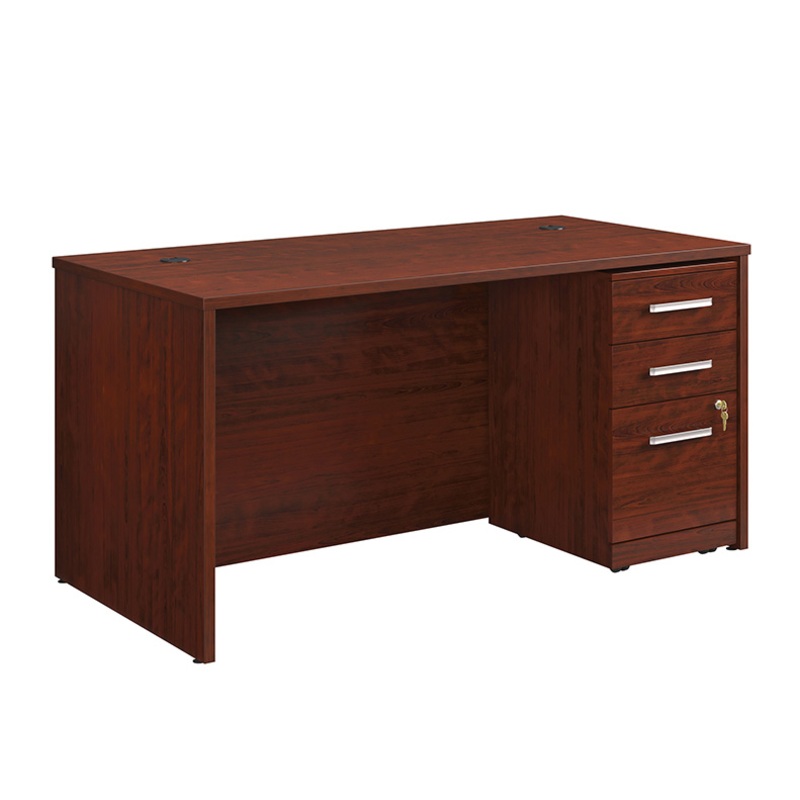 Affirm 60 x 30 Desk, 3-Drawer Ped File Classic Cherry (431786) – Sauder