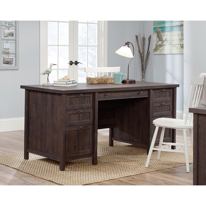 Costa Collection Coffee Oak Executive Desk (422976)  Sauder