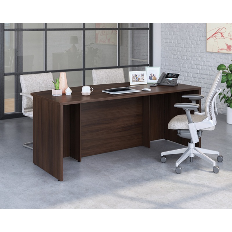 Affirm 72″ Bowfront Executive Desk  Noble Elm (427471)  Sauder