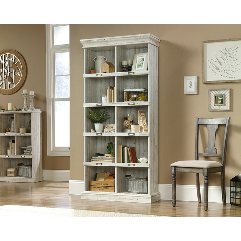 Barrister Lane Tall Bookcase White Plank Finish (423671)  Sauder