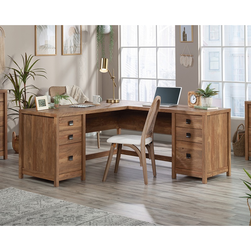 Cannery Bridge L-Shaped Desk Sindoori Mango (429556)  Sauder