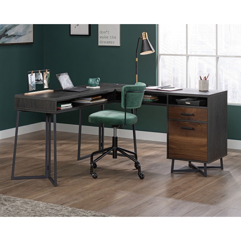 Canton Lane L-Shaped Desk Brew Oak (431209)  Sauder