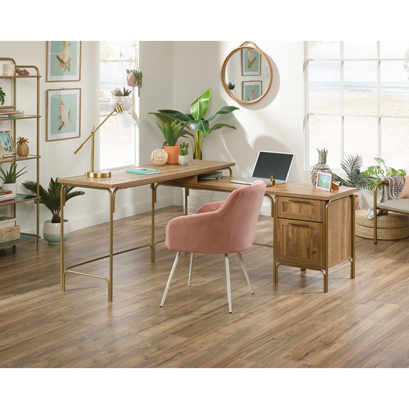 Coral Cape L-Shaped Desk Sindoori Mango (423742)  Sauder