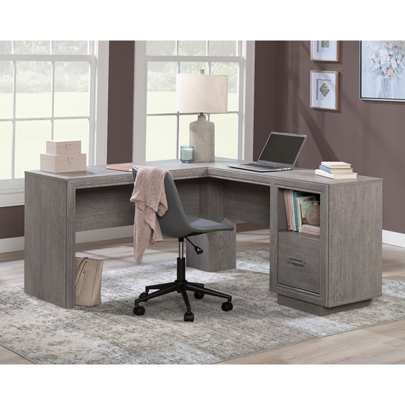 Hayes Garden L-Shaped Desk Ashen Oak (434772)  Sauder