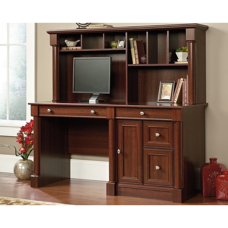 Palladia Computer Desk with Hutch Select Cherry (420513)  Sauder