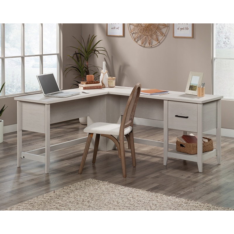 Summit Station L-Shaped Desk Glacier Oak (432013)  Sauder