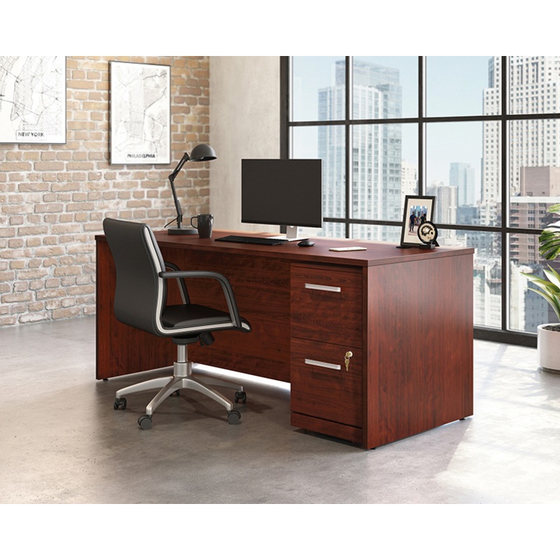 Affirm 72 Desk, 2-Drw Ped File Classic Cherry (430208) – Sauder