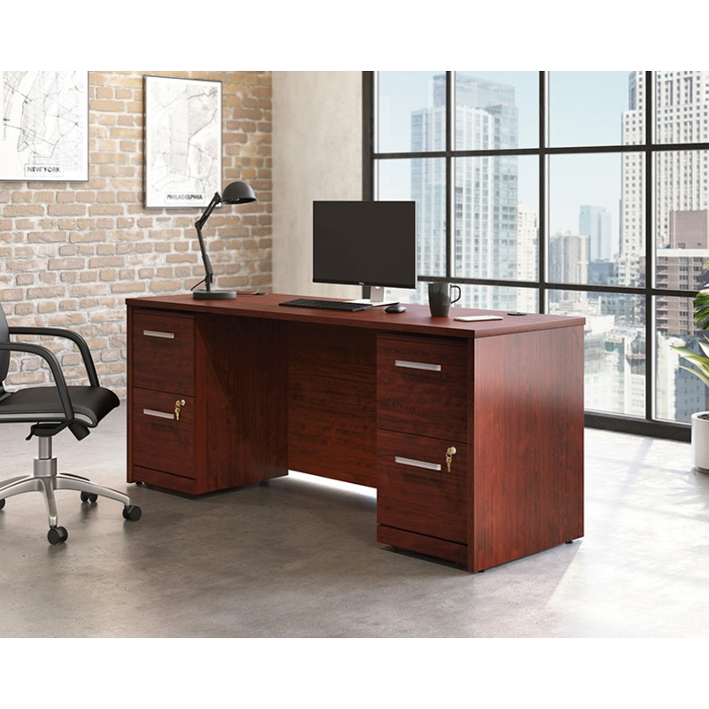 Affirm 72 Desk, 2-Drw Ped File X2 Classic Cherry (430201) – Sauder