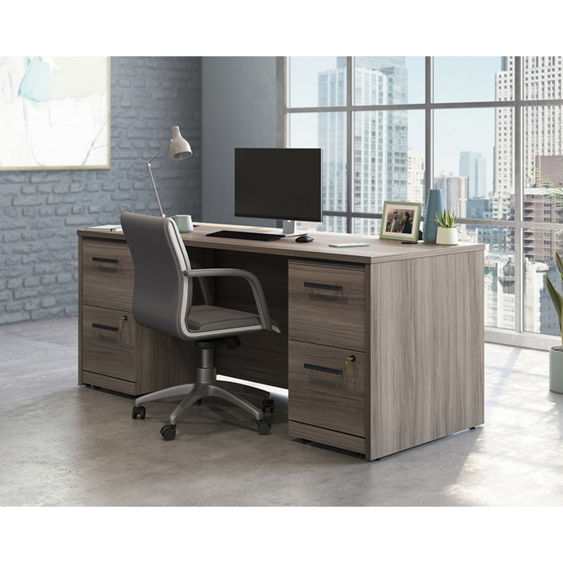Affirm 72 Desk, 2-Drw Ped X2 Hudson Elm (431519) – Sauder