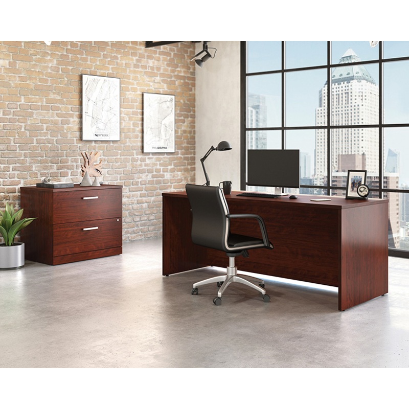 Affirm 72 Desk, Lat File Cabinet Classic Cherry (430224) – Sauder