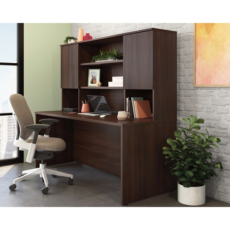 Affirm 72 Desk with Hutch Noble Elm (431546) – Sauder