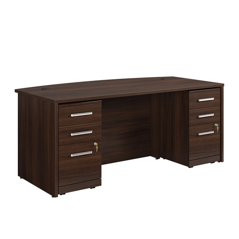 Affirm Executive Desk, 3-Drw Ped X2 Noble Elm (431530) – Sauder