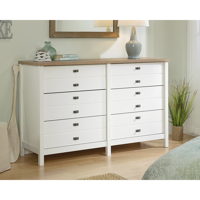 Cottage Road 6-Drawer Bedroom Dresser Soft White (424000)  Sauder