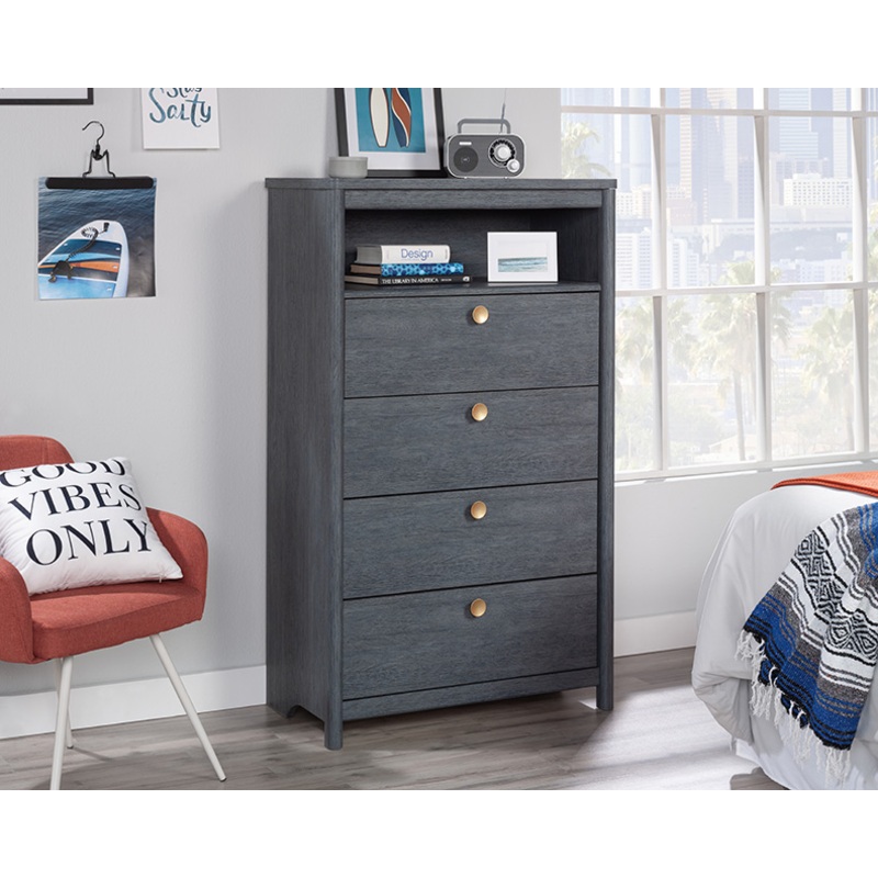 Dover Edge 4-Drawer Chest Denim Oak (433516) – Sauder