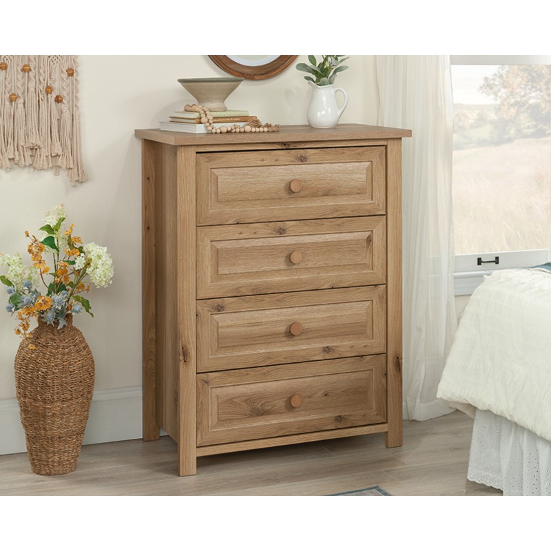 Hillmont Farm Country 4-Drawer Bedroom Chest Timber Oak (435184)  Sauder