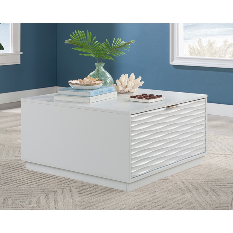 Morgan Main Coffee Table with Drawers White (434923)  Sauder