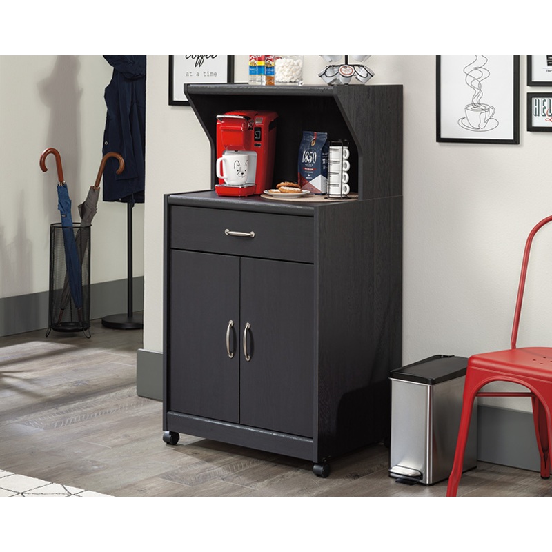 Sauder Select Microwave Kitchen Cart Raven Oak (431244)  Sauder