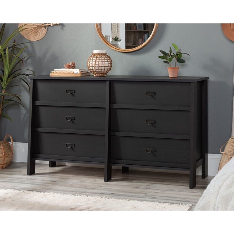 Trestle 6-Drawer Bedroom Dresser Raven Oak (433840)  Sauder