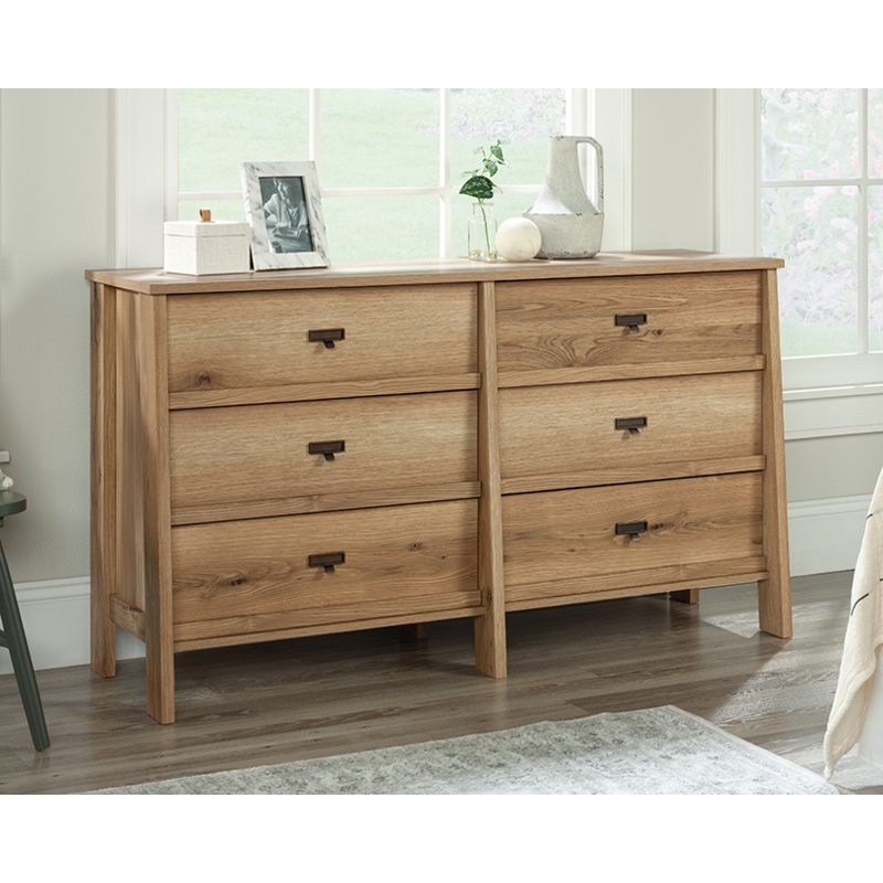 Trestle 6-Drawer Bedroom Dresser Timber Oak (433919)  Sauder