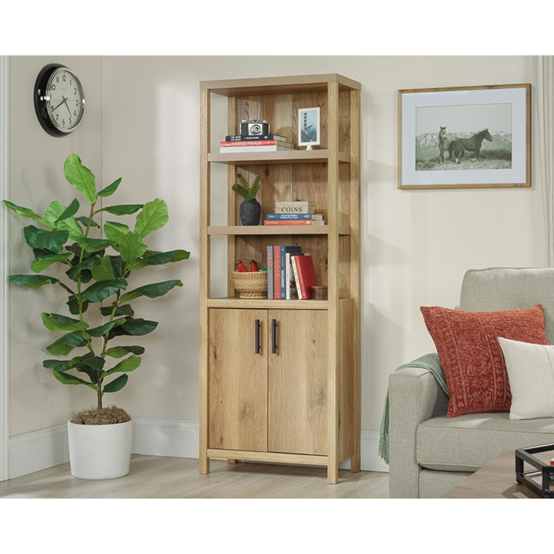 Erie 5-Shelf Bookcase with Doors Timber Oak (436794)  Sauder