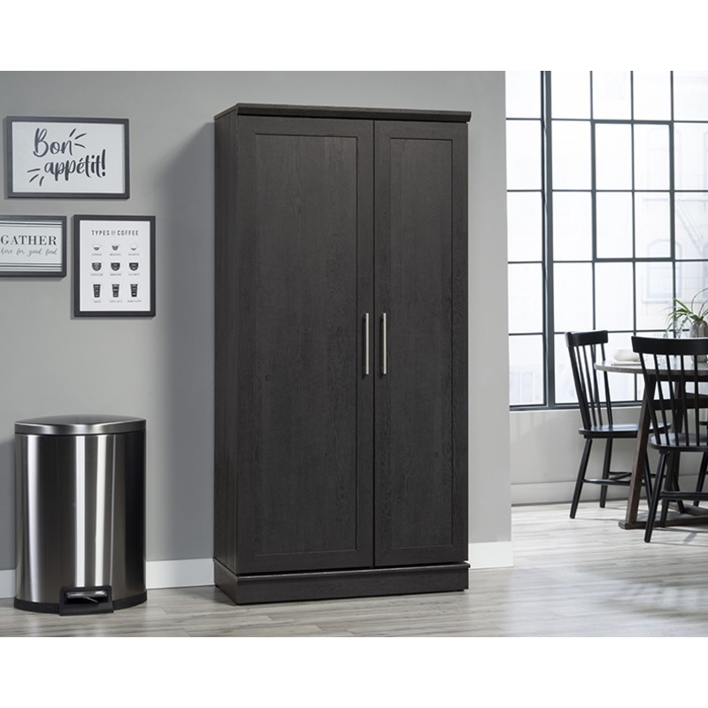 HomePlus 2-Door Storage Cabinet Raven Oak (446898) – Sauder