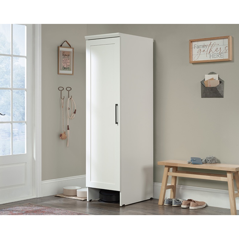 HomePlus BotStop Robot Vacuum Storage Cabinet White (437397)  Sauder
