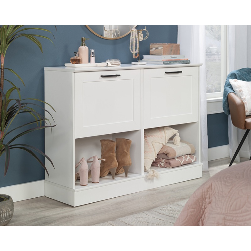 HomePlus Short Flip Drawer Shoe Cabinet White (443709)  Sauder