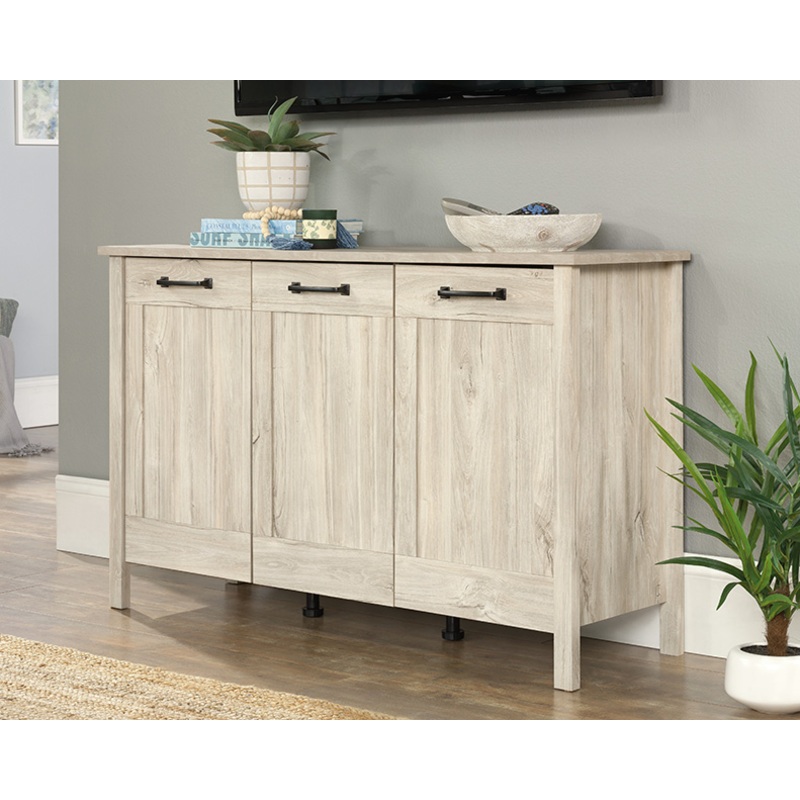 Sauder Select 3-Door Storage Cabinet Chalk Oak (433932)  Sauder