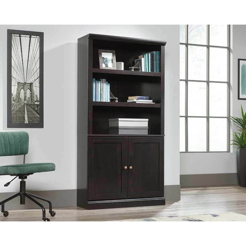 Sauder Select 5-Shelf Bookcase with Doors Estate Black (426412)  Sauder