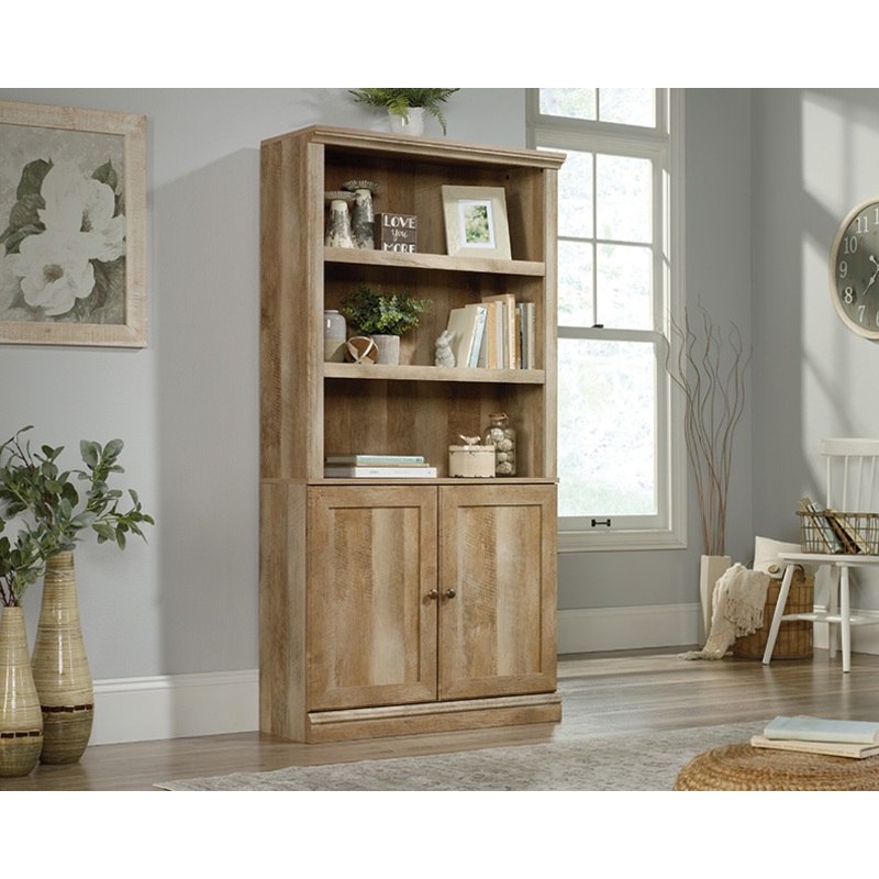 Sauder Select 5-Shelf Bookcase with Doors Lintel Oak (426413)  Sauder