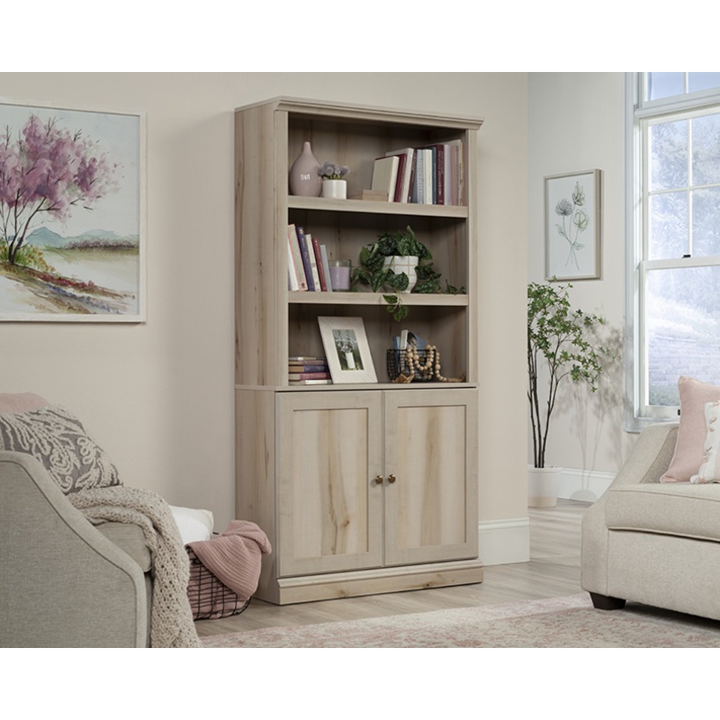 Sauder Select 5-Shelf Bookcase with Doors Pacific Maple (437335)  Sauder