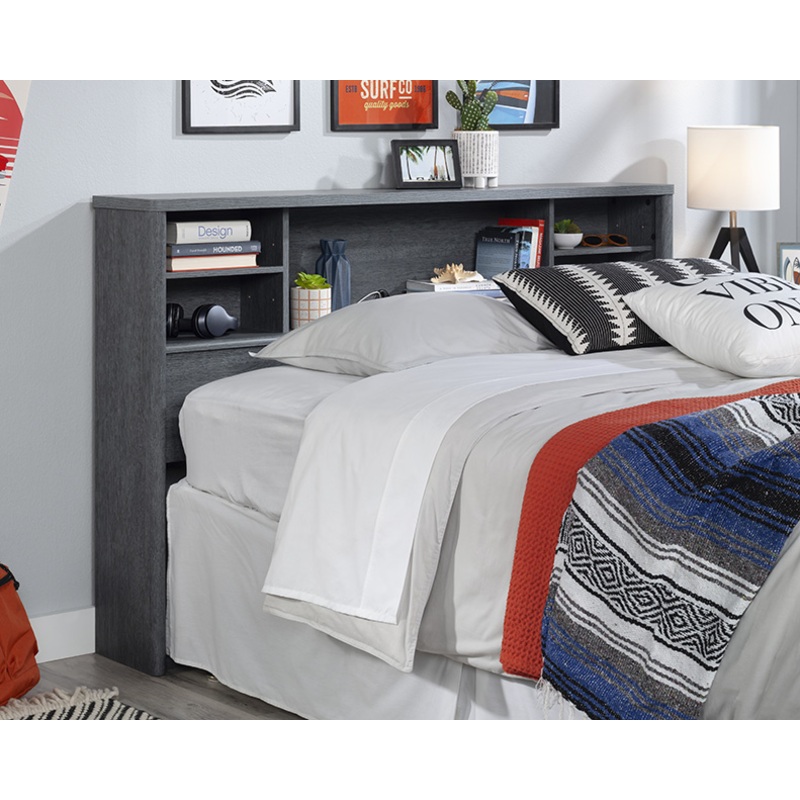Dover Edge Full/Queen Bookcase Headboard Denim Oak (443029)  Sauder