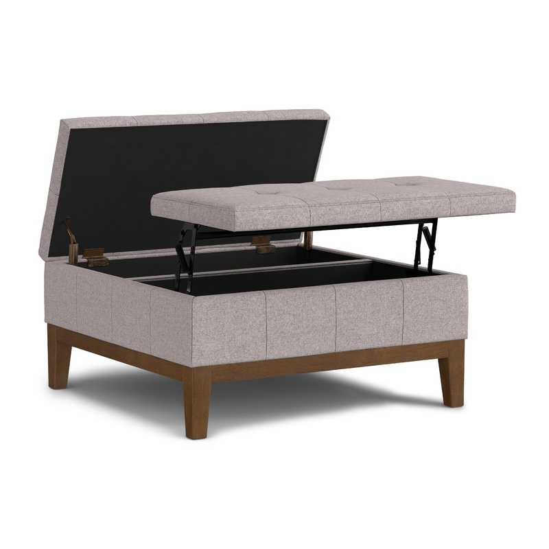 Storage Ottomans Dover Lift Top Coffee Table Storage Ottoman In Linen