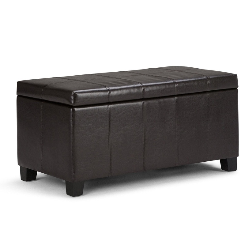 Storage Ottomans Dover Storage Ottoman in Vegan Leather