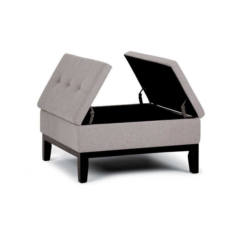 Storage Ottomans Dover Table Ottoman in Linen
