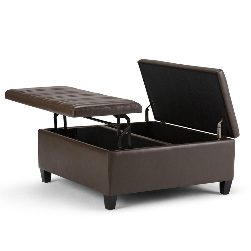 Storage Ottomans Ellis Table Ottoman in Vegan Leather