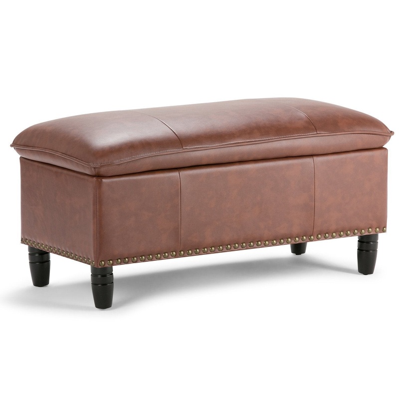 Storage Ottomans Emily Storage Ottoman in Vegan Leather